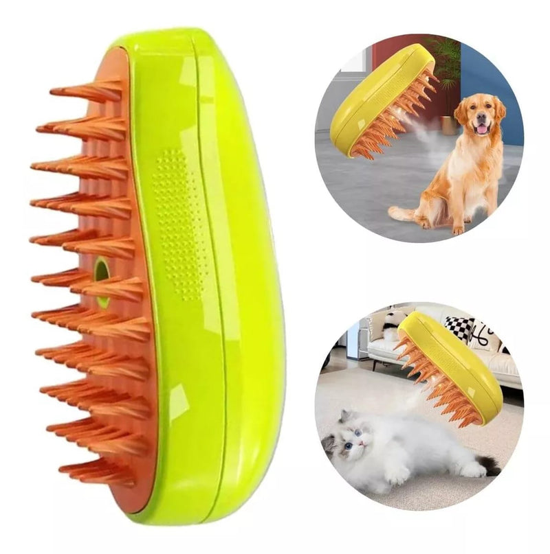 Escova a Vapor para Cães e Gatos - Removedor de pelos – Cuidados Completos para Seu Pet!