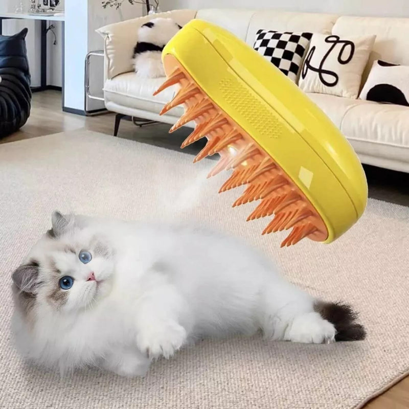 Escova a Vapor para Cães e Gatos - Removedor de pelos – Cuidados Completos para Seu Pet!